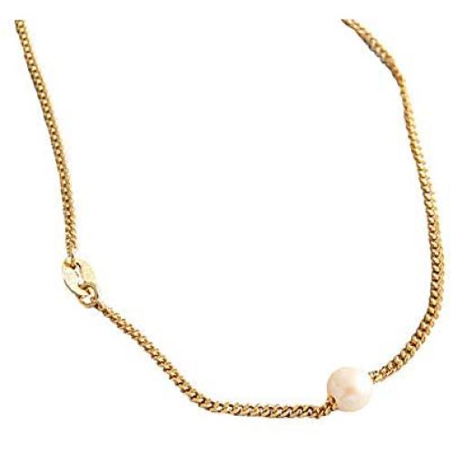 Single Pearl Pendant Choker Necklace for Women Girls S925 Sterling Silver Big Tiny 1 Pearl Strand Pendant Necklace Love Beaded Box Link Curb Chain 18'' Jewelry Set