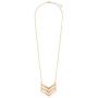 RIAH FASHION Bohemian Geometric Pendant Long Necklace - Boho Metallic Charm Chevron, Tribal Triangle, Snake Print Wood Layering Chain