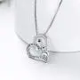 AOBOCO 925 Sterling Silver Elephant Mother Daughter Love Heart Pendant Necklace with Austrian Crystal AOBOCO 925 Sterling Silver Elephant Mother Daughter Love Heart Pendant Necklace with Austrian Crystal