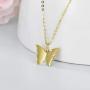 Yafeeso 14K Gold Butterfly Pendant Necklace Solid Gold Cute Small Tiny Little Butterfly Necklace Birthday Jewelry Gifts for Women Girls,16+2 Inch
