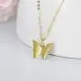 Yafeeso 14K Gold Butterfly Pendant Necklace Solid Gold Cute Small Tiny Little Butterfly Necklace Birthday Jewelry Gifts for Women Girls,16+2 Inch