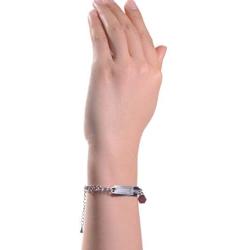 linnalove Shining Diamond Cutting Medical Alert id Bracelet for Women