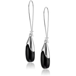 Robert Lee Morris Womens Black Bead Long Drop Earrings