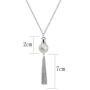 Dcfywl731 2psc Long Tassel Necklace for Women Set Pearl Necklace Knot Pendant Necklace Sweater Chain Necklace Jewelry
