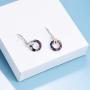 AOBOCO Sterling Silver Crystal Leverback Earrings for Women Dainty Girls Dangle Ear Ring Jewelry Gift with Swarovski Element