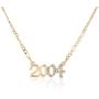 ZMNNOPPAB Birth Year Number Necklace, Crystal Pendant Necklace for Women, Girls Birthday Gift Anniversary Date Friendship Jewelry,18K Gold Plated,1996-2005