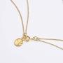 Girafe Circle Necklace, 14k Gold Trinity Lariat Layered Necklace for Women, 17inch