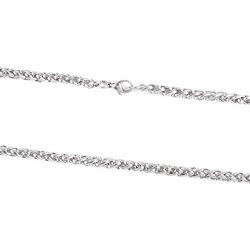 JFSG 316L Stainless Steel Wheat Link Chain Necklace for Men Or Women 3/4/5/6mm 16 to 36 Inches