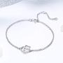 BAMOER 925 Sterling Silver Expandable Cat Ring Earrings Adjustable Chain Bracelet for Women