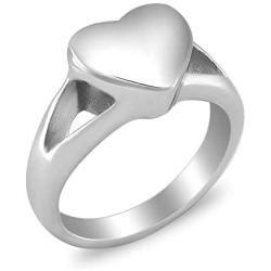 Simple Heart Cremation Urn Ring for Ashes Hold Loved Ones Ashes Memorial Jewelry for Funeral Keepsake Gift