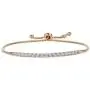 Tirafina Sterling Silver Diamond 1/10th CTTW Adjustable Bolo Bracelet, Easy-On Easy-Off, Wrist Size 6”, 7” and 8” Colors Silver, Rose Gold and Yellow Gold