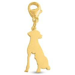 Azaggi Gold Plated Sterling Silver Handcrafted Dog and Cat Silhouette Pendant with Lobster Claw Clasp P0360S_pc Black Friday Jewelry Gift