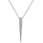 Rhodium Plated Sterling Silver Pave Vertical Bar Pendant Necklace 18 Inch Rhodium Plated Sterling Silver Pave Vertical Bar Pendant Necklace 18 Inch