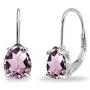 Sterling Silver Genuine, Simulated or Created Gemstone 7x5mm Teardrop Dainty Leverback Earrings