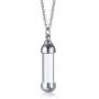 Cupimatch Glass Openable Perfume Container Vial Tube Necklace Chain, Stainless Steel Urn Keepsake Cremation Ashes Memorial Pendant Necklace Jewelry