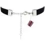 Cute Womens Necklace Choker Black Velvet Vintage Collar Necklace with Pink Opal Water-Drop for Girls Kids Teen