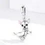 Cute Dog Original 925 Sterling Silver Beads Animal Charms for Pandora Bracelets Necklaces Women DIY Jewelry (Pink Bow Cute Animal Dog Charm)