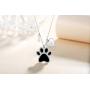 MUATOGIML 925 Sterling Silver Puppy Pet Cat Dog Paw Print Necklace Personalized 26 Letter Alphabet A to Z Initial Cute Animal Pendant Necklaces Jewelry Pet Memorial Gifts for Women