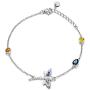 AOBOCO Sterling Silver Dragonfly Bracelet Embellished with Crystals from Austria, Adorable Insects in The Garden Series, Anniversary Birthday Multicolor Dragonfly Jewelry Gifts for Women