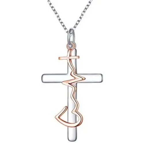 S925 Sterling Silver Faith Hope Love Cross Heartbeat Heart Pendant Necklace Christian Jewelry Gifts for Women Teen Girls S925 Sterling Silver Faith Hope Love Cross Heartbeat Heart Pendant Necklace Christian Jewelry Gifts for Women Teen Girls