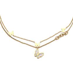 NEULRY Golden Butterfly Necklace18K Plated Choker Handmade Delicate Dainty Snake Calvice Chain for Women and Girl Gifts