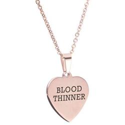 linnalove Free Engraving Heart Charm Medical ID Alert Necklaces for Women