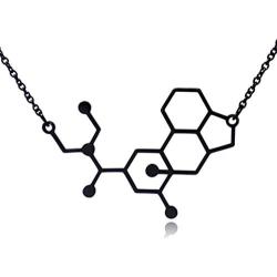 Clayton Jewelry Labs LSD Lysergic Acid Diethylamide Molecule Stainless Steel Necklace