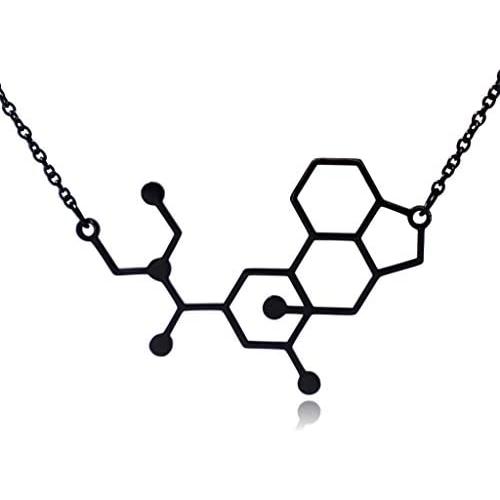 Clayton Jewelry Labs LSD Lysergic Acid Diethylamide Molecule Stainless Steel Necklace
