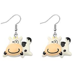 BAUNA Funny Cow Earring Cow Farmer Dangle Earrings Animal Lover Gift for Women Girls Jewelry