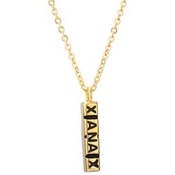 SKQIR Mens Stainless Steel Vertical Cuboid Xanax Pill ID Bar Pendant Necklace Jewelry