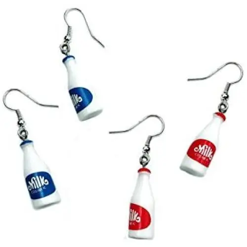 YONYou 2 pairs Funny Cartoon Milk Bottle Drop Earring,Creative Wine Bottle Resin Personality Dangle Earring Party Jewelry YONYou 2 pairs Funny Cartoon Milk Bottle Drop Earring,Creative Wine Bottle Resin Personality Dangle Earring Party Jewelry