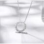 Aria Belle Sterling Silver Cubic Zirconia CZ Circle Pendant Necklace Jewelry Gift for Anniversary, Women, Mom, Wife