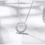 Aria Belle Sterling Silver Cubic Zirconia CZ Circle Pendant Necklace Jewelry Gift for Anniversary, Women, Mom, Wife