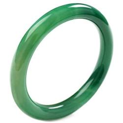 HSUMING Jade Bangle Bracelets for Women, Classical Chinese Style Ink Green Agate Jade Bangles