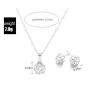 Rhinstone Pendant Necklace Silver Spherical Earrings Jewelry Set alentines Day Jewel Gifts for Mom Wife Party/Anniversary Day/Birthday.