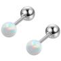 Gorgeous Fire Opal Ball Stud Earring Stainless Steel Helix Conch Cartilage Earring for Girl Women
