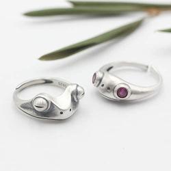 Frog Rings,Personalized Open Adjustable couples rings,Cute Animal wedding bands for women