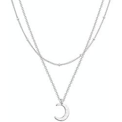 SHERLOVE Gold/Silver Crescent/Full/Circle Moon Pendant Necklace, Real Gold/Sterling Silver Plated Moon Necklaces for Women Girls Simple Necklace Boho Jewelry Moms Gift