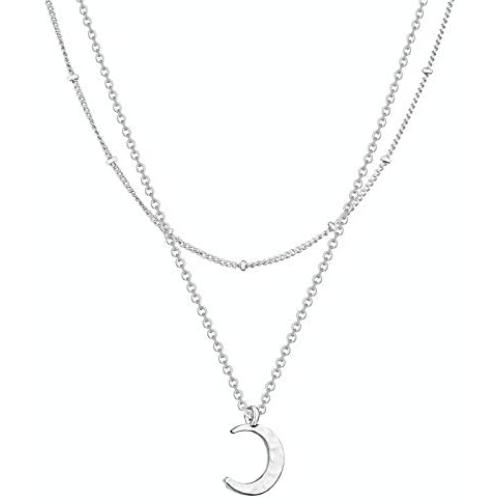 SHERLOVE Gold/Silver Crescent/Full/Circle Moon Pendant Necklace, Real Gold/Sterling Silver Plated Moon Necklaces for Women Girls Simple Necklace Boho Jewelry Moms Gift
