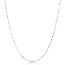 925 Sterling Silver Moon Bead Necklace. Solid Silver Bead Necklace For Men and Women, Jewelry Gift