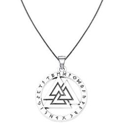 SEIRAA Rotating Valknut Pendant Necklace Norse Amulet Necklace Viking Gift Jewelry for Women Men