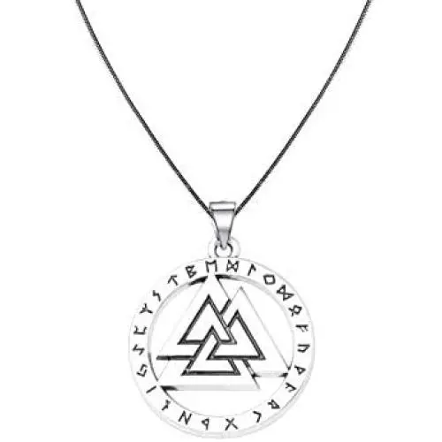 SEIRAA Rotating Valknut Pendant Necklace Norse Amulet Necklace Viking Gift Jewelry for Women Men
