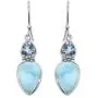 YoTreasure 1.61'' Larimar Blue Topaz Solid 925 Sterling Silver Dangle Earrings YoTreasure 1.61'' Larimar Blue Topaz Solid 925 Sterling Silver Dangle Earrings