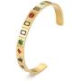 INRENG Mens Womens Stainless Steel Creative Mahjong Cuff Bangle Bracelet Lucky Mah Jong Mah-Jongg Personalized Jewelry