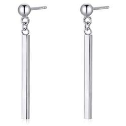 S925 Sterling Silver Bar Vertical Earrings for Women Jewelry