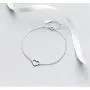 Minimalist Heart Sterling Silver Bracelet for Women Girls Little Hollow Love Charm Adjustable Hand Chain Link Bracelet Anklet Gifts for Couple Lover Best Friend Mom Daughter