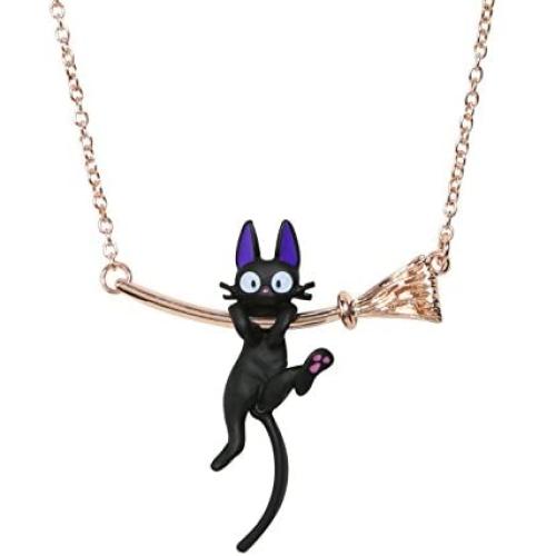 Studio Ghibli Kikis Delivery Service Jiji Hanging on Broom Necklace
