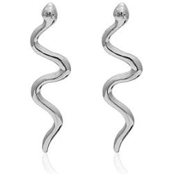 Osemind Snake Earrings for Women Silver Long Dangle Earrings Retro Vintage Earrings Studs Snake Serpent Earrings Snake Jewelry