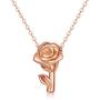 Solid 18k Gold Rose Flower Pendant Necklace for Women, Dianty Fine Jewelry Gifts for Wife / Girlfriend, 17''