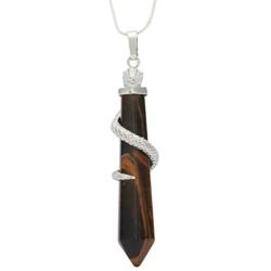 Natural Gemstone Pendant Necklace Healing Crystal Quartz Reiki Chakra Gem Stones 18 Inch Jewelry Women Girls Men Birthday Gifts